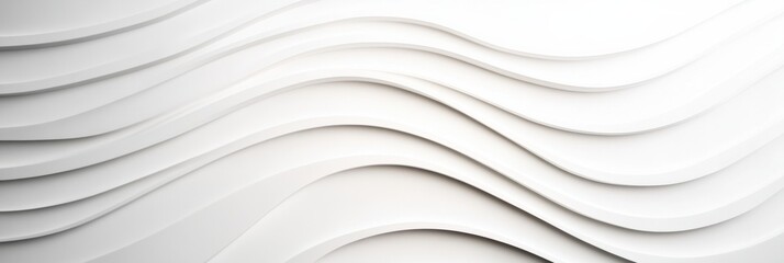 Obraz premium インテリアデザインと建築のためのモダンでミニマリストな白い 3D 波パターン