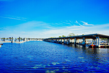 St petersburg, Florida, USA - 10 26 2024: The landscape of St petersburg downtown, harbor and pier: aerial view