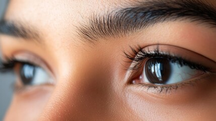 Obraz premium Close-up of a persons eyes with dark circles and heavy eyelids showing signs of exhaustion from chronic fatigue