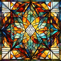 Abstract autumn backdround with stained glass 