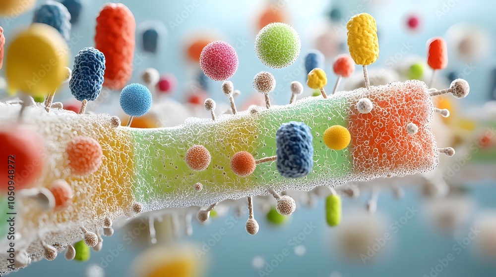 Poster mesmerizing microscopic view revealing the intricate cellular membranes vibrant colors and captivati