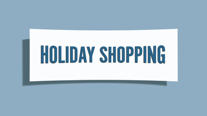 Fototapeta premium Holiday Shopping. A card isolated on blue background.