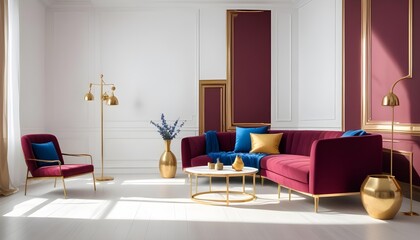 Photo interior modern design room 3d design