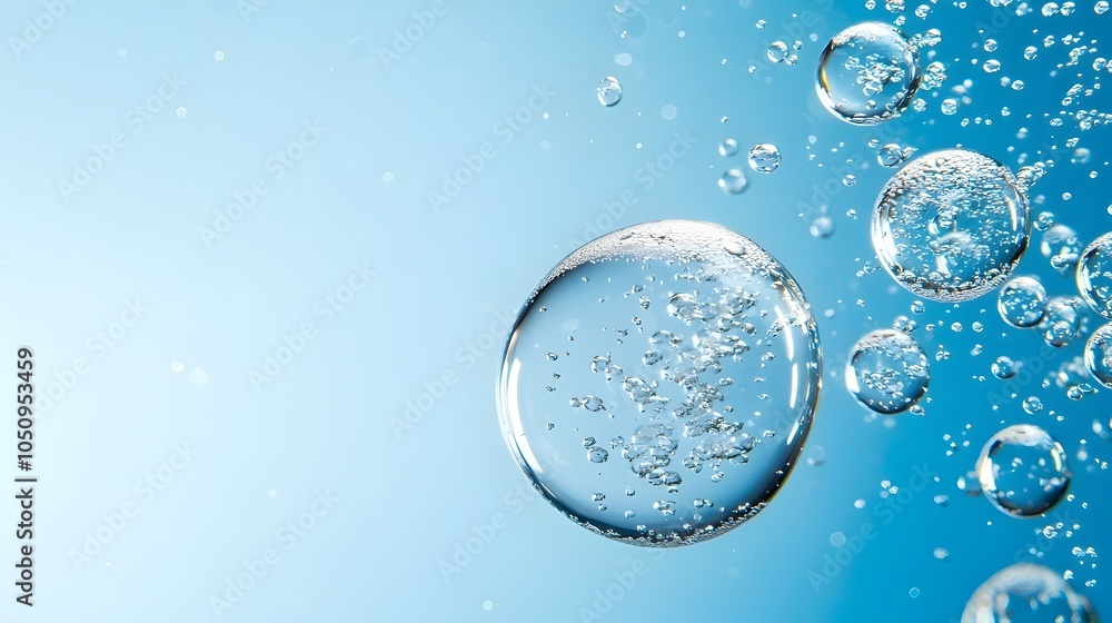 Fototapete serene and immersive blue underwater gradient with floating air bubbles creating a captivating wallp