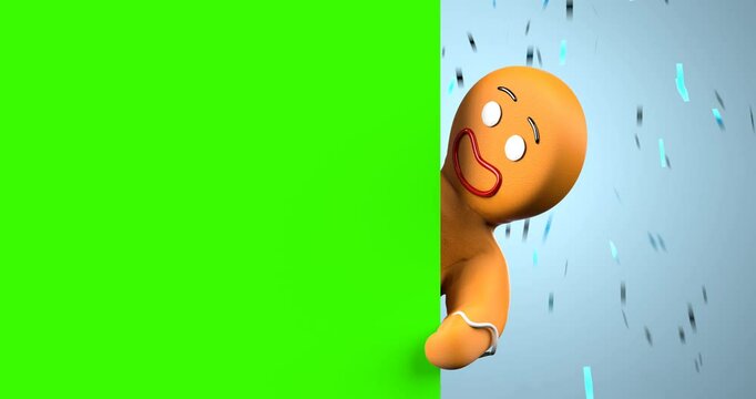 christmas banner with gingerbread man