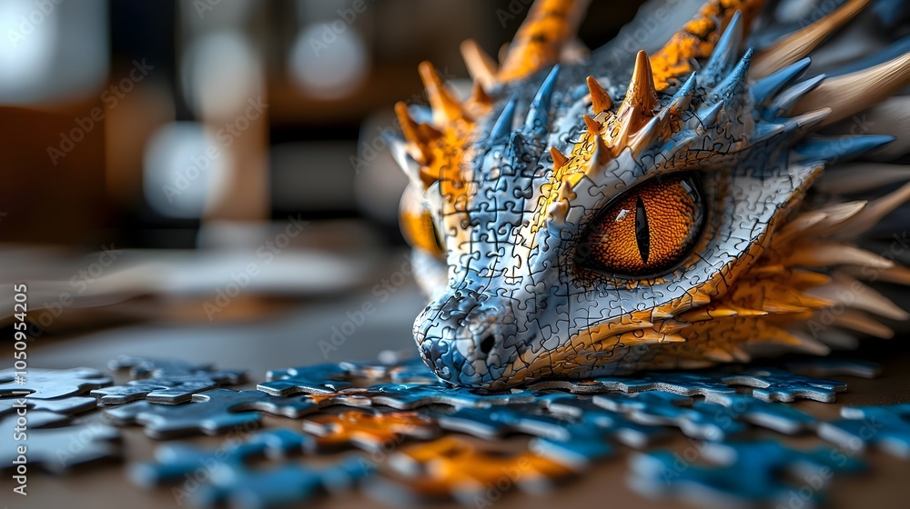 Aufkleber unfinished puzzle with missing pieces revealing an intricate and vibrant design underneath captured 