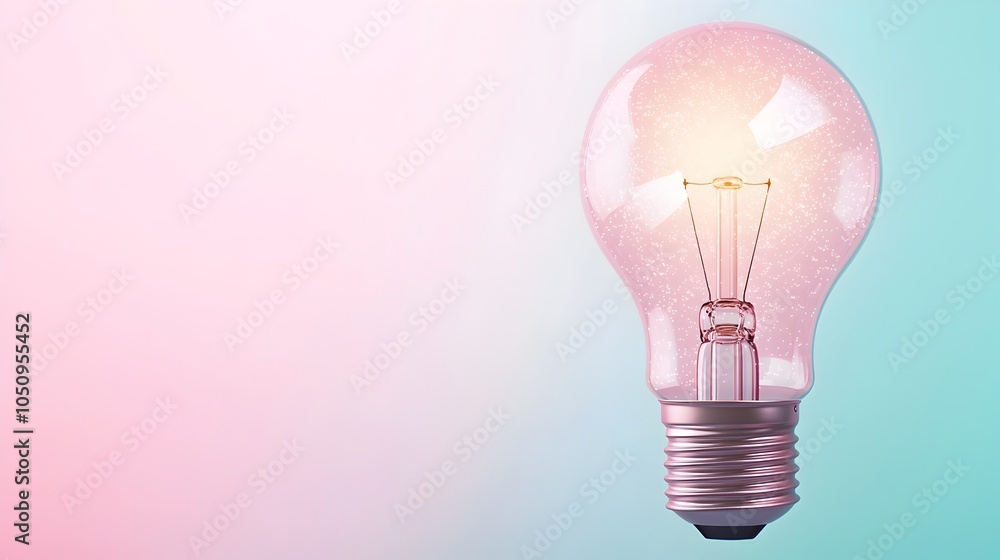 Aufkleber radiant lightbulb emitting soft glowing light surrounded by shimmering sparkles and misty haze again