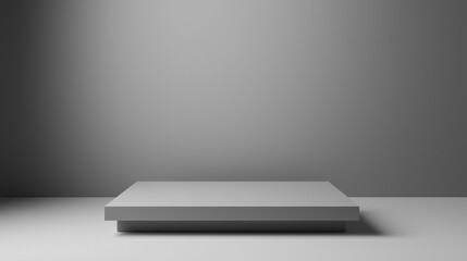 Obraz premium grey stand for displaying product , Podium for modern branding visuals presentation 