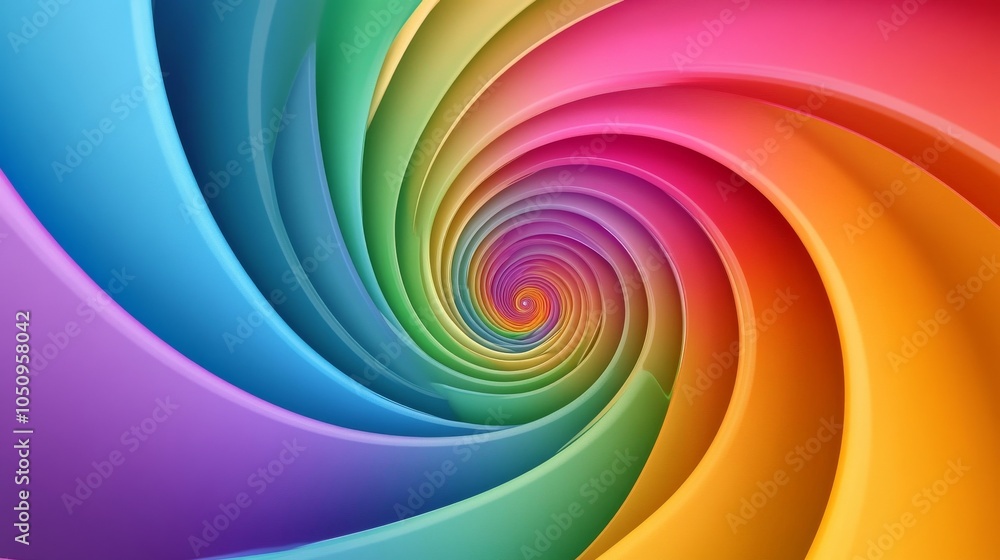 Poster colorful spirals expanding from the center outward, representing the growth and spreading influence 