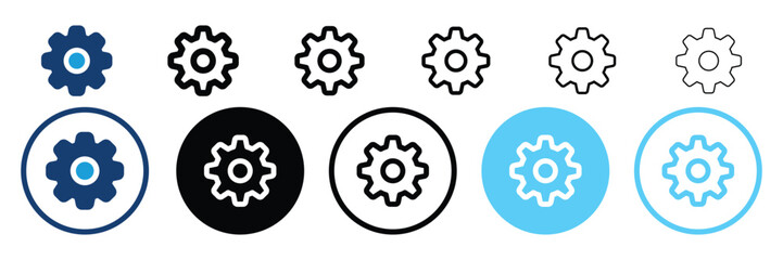 Set of Cogwheel icon collection. Gear cog wheel symbol. Vector Illustration.