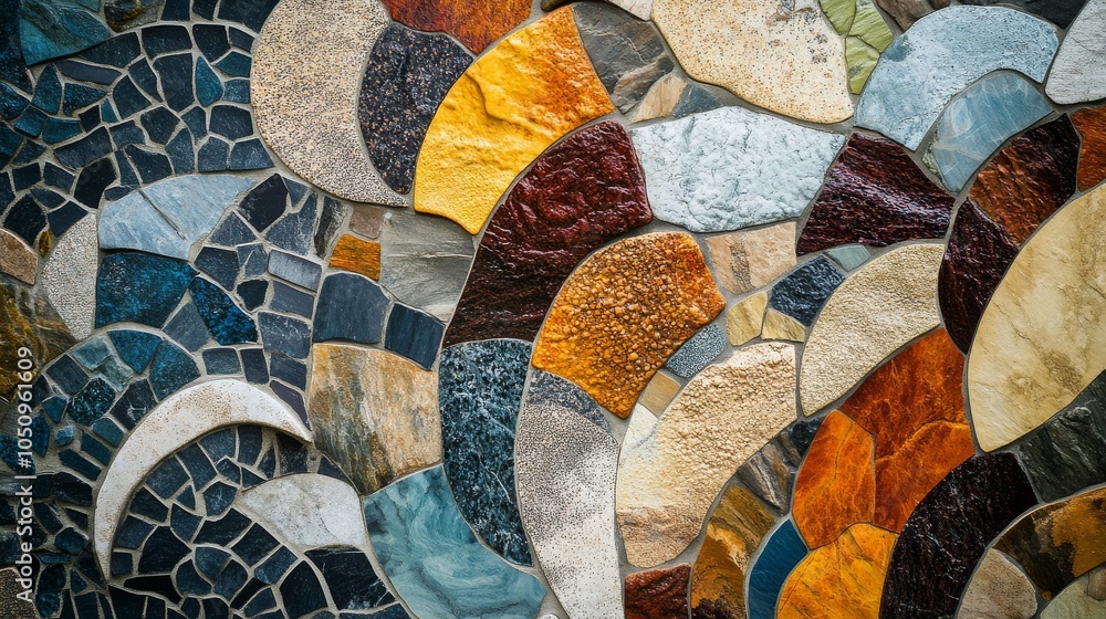 Aufkleber Embracing diversity through abstract patterns in warm and cool tones, symbolizing inclusiveness and collaboration, photography style
