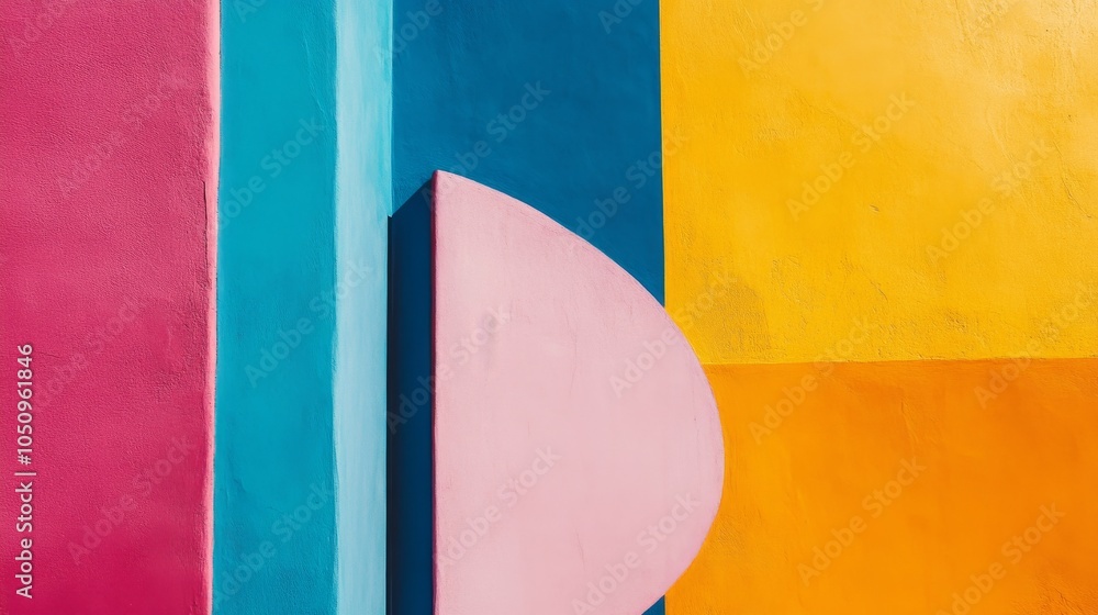 Poster embracing diversity through abstract shapes in vibrant hues, symbolizing unity and harmony, photogra