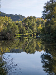 Fototapeta premium Autumn Landscape of Pancharevo lake, Bulgaria