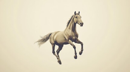 Fototapeta premium A horse on a cream background