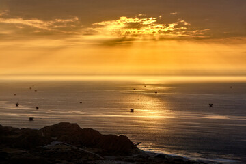 beach, beautiful, bird, birds, blue, board, cabo blanco, majestic sunset at Cablo Blanco, from el Alto. Piura Peru
