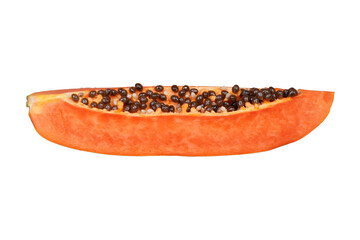 Cuts of ripe papayas isolated transparent