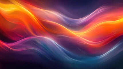 A colorful wave with orange and blue colors. The colors are vibrant and the wave is long. The image has a dynamic and energetic feel to it