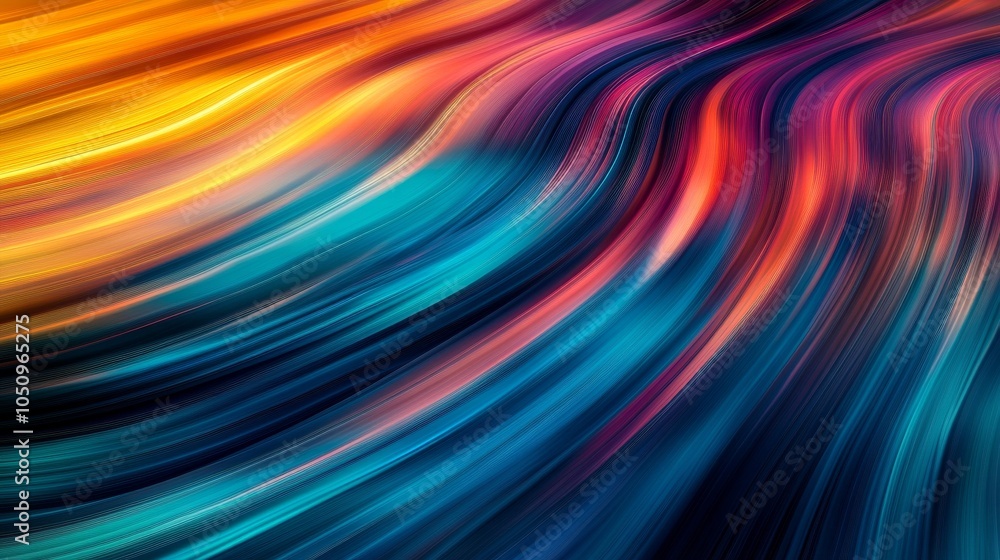 Poster Equality in motion, with dynamic lines in contrasting hues, symbolizing progress towards inclusivity