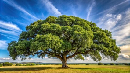 Fototapeta premium Vertical panoramic of Quercus ilex, evergreen oak, holly oak, holm oak