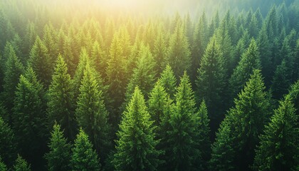Fototapeta premium Aerial forest view highlighting rich greenery