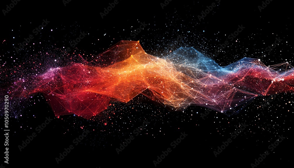 Aufkleber abstract illustration of interconnected lines and nodes