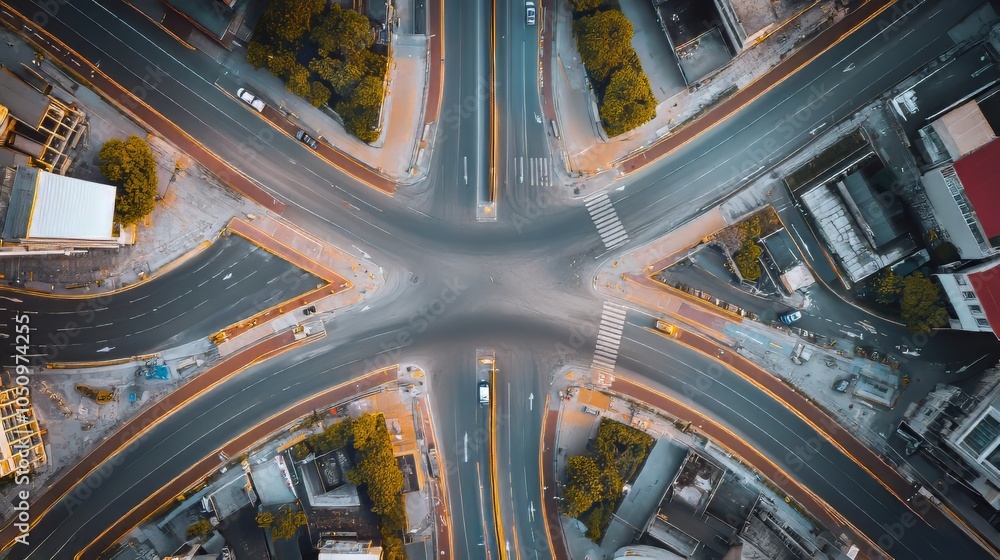 Poster drone capturing dynamic urban intersections from above hypermaximalist advertising photography hyper