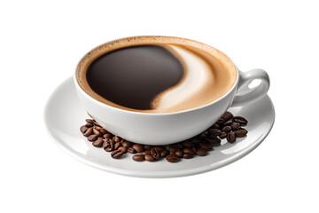 Obraz premium cappuccino coffee cup isolated on transparent background