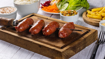 sausages on the grill
