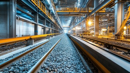 Cement factory Conveyor with stones and gravel