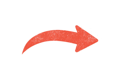 A curved red arrow serving as a direction indicator, pointing to the right towards something.