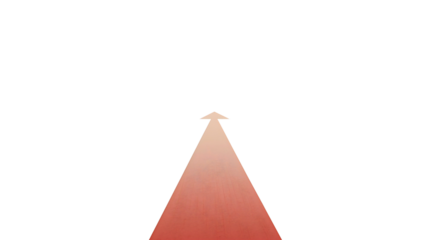 An arrow that goes straight, indicating the correct direction for travel, a directional movement indicator, serving as a marker for the path.