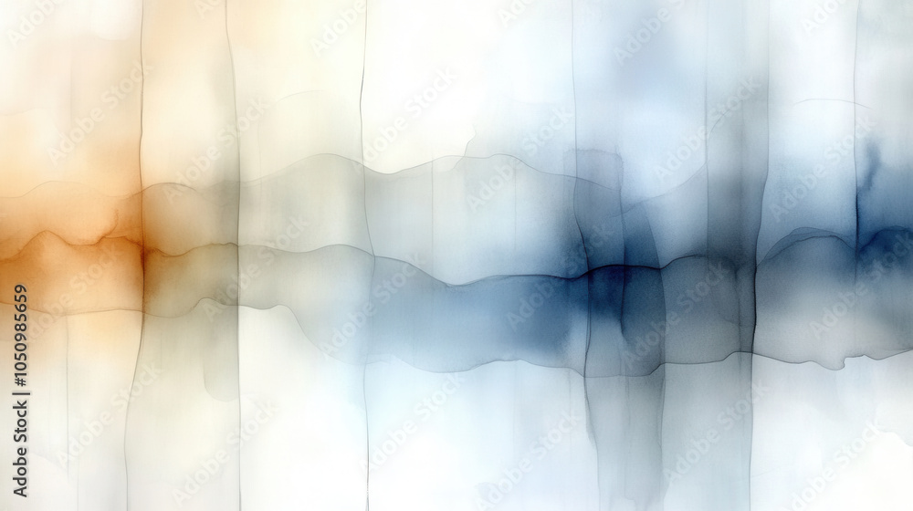 Aufkleber dreamy mixed watercolor background with soft gradients in warm and cool tones, creating serene and c