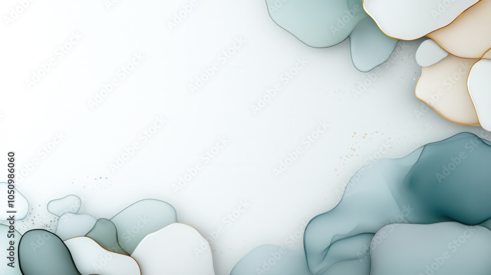 Poster serene mixed watercolor background with gentle hues and soft shapes, creating calming and tranquil a