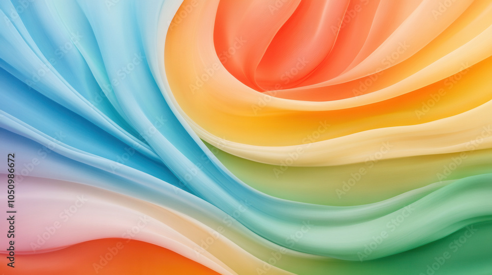 Poster flowing waves of vibrant colors blend seamlessly, creating soothing and dynamic abstract design. gen