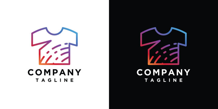 T-shirt logo design template. Unique t-shirt logo icon.