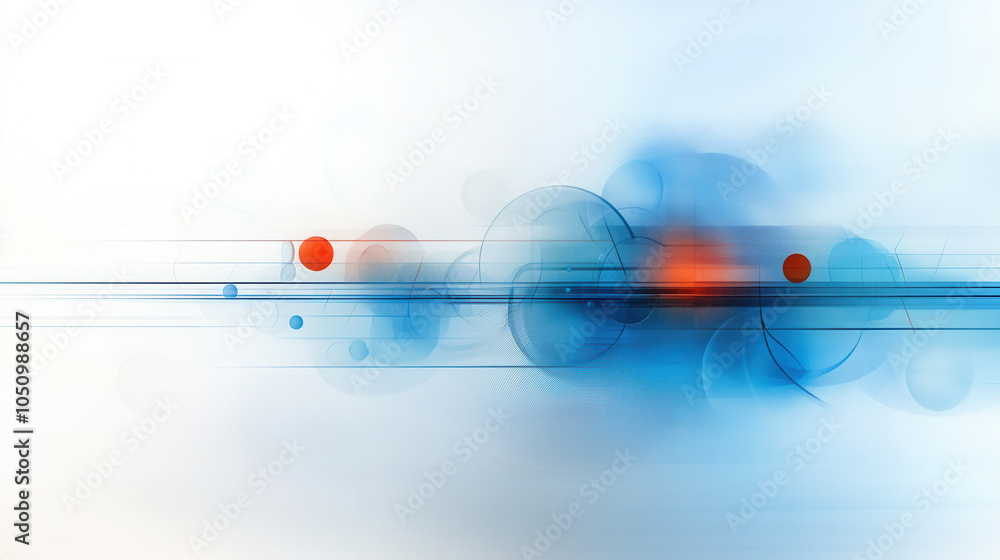 Poster abstract design featuring blue and orange circles with smooth lines, creating modern and dynamic vis