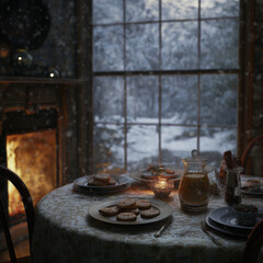 fireplace with christmas decorations