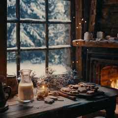 fireplace with christmas decorations