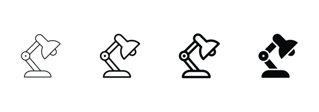 Desk lamp icon set vector