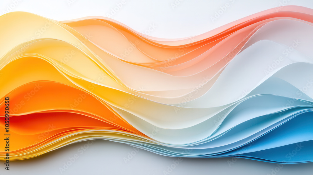 Poster subtle gradients of four colors merging into serene wave pattern create visually soothing effect. sm