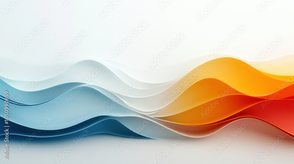 Aufkleber subtle gradients of blue, white, orange, and red create harmonious wave pattern, evoking sense of ca