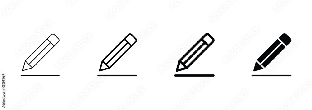 Poster edit icon set. edit document icon. writing pencil vector icon
