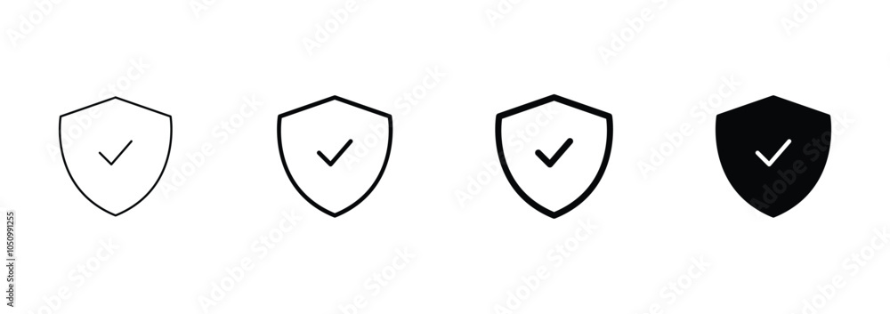 Poster shield icon set vector. security shield sign vector