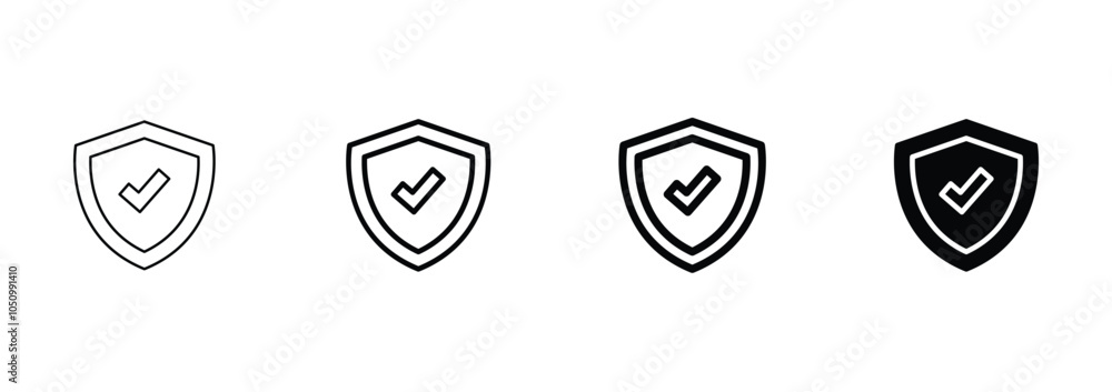 Poster shield icon set vector. security shield sign vector
