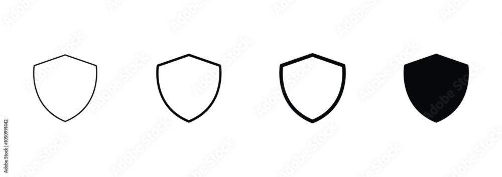 Poster shield icon set vector. security shield sign vector