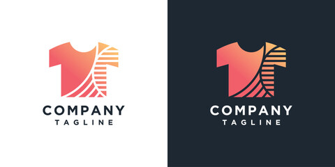 T-shirt logo design template. Unique t-shirt logo icon.