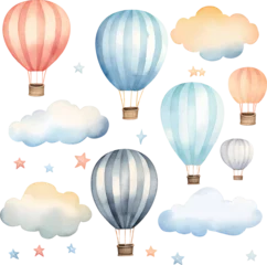 Poster hot air balloon in sky