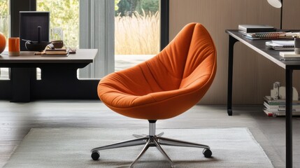 Stylish Orange Chair in Modern Interior Setting