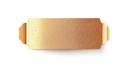 Golden ticket. Gold vector coupon  sticker or discount tag mockup isolated on white background