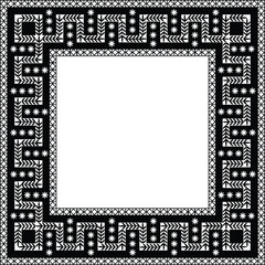 Obraz premium Decorative border frame with fir branch and snowflakes